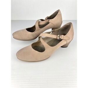 Ecco Sculptured 45 Crisscross Mary Jane Pump Dune Beige/Dune Nubuck Leather Sz39